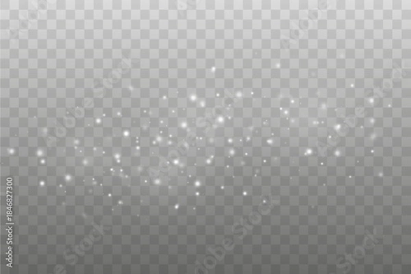 Obraz White Glitter Dust Trail with Shining Light Particles, Vector