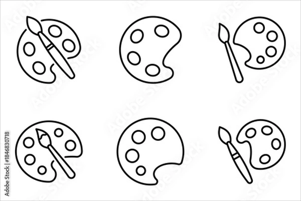 Obraz Palette icon set, on white background.