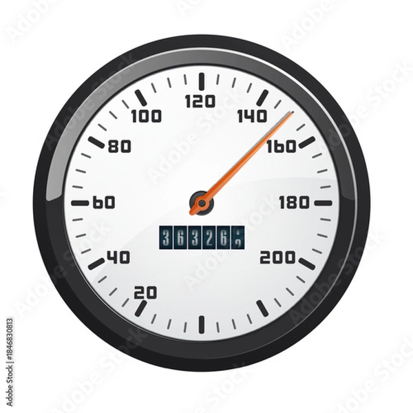 Obraz Car Dashboard. Car Panel Display. Car Speedometer Dashboard. Tachometer or Odometer Display. Vector Illustration