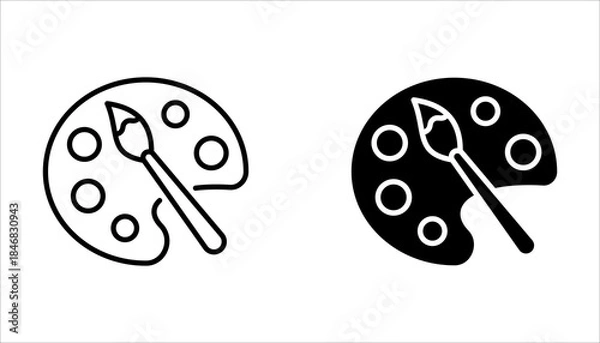 Obraz Palette icon set, on white background.