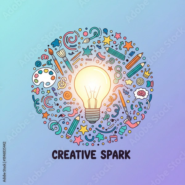 Obraz Innovative Inspiration Concept with Creative Lightbulb