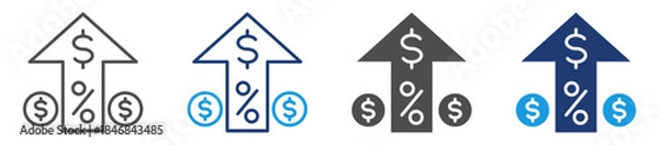 Fototapeta increase icon set with multiple style