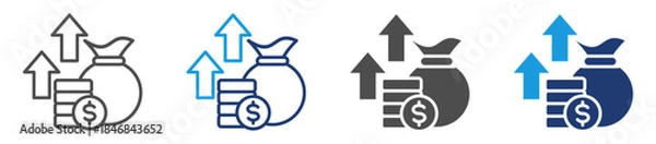 Fototapeta revenue icon set with multiple style