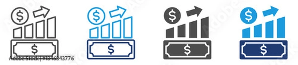Fototapeta profit icon set with multiple style