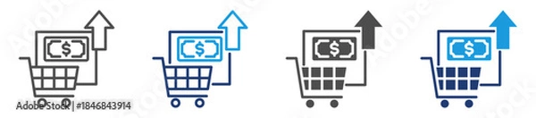 Fototapeta upselling icon set with multiple style