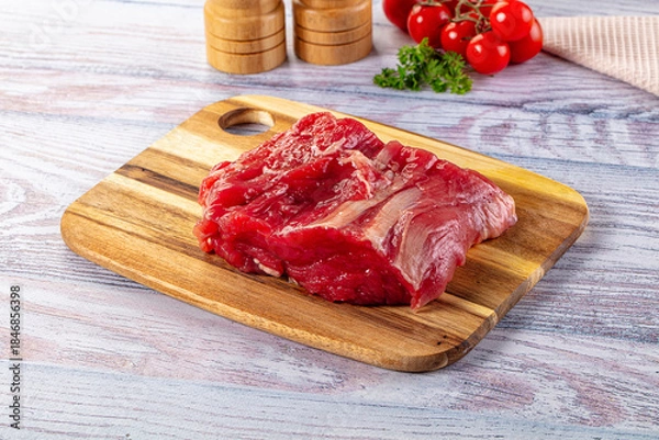 Fototapeta Raw beef cut uncooked fillet