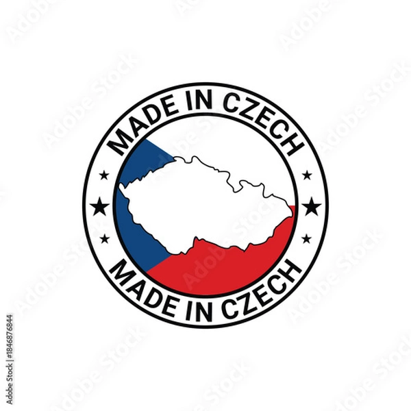 Obraz made in czech label design vector