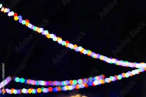 Obraz An abstracted view of blurry Christmas lights