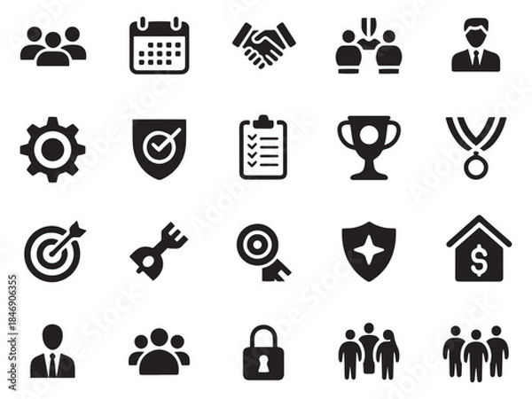 Fototapeta Modern business and success icon set for digital projects and presentations