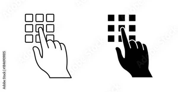 Obraz Keypad Input Icon for Secure Data Entry and User Interface Design