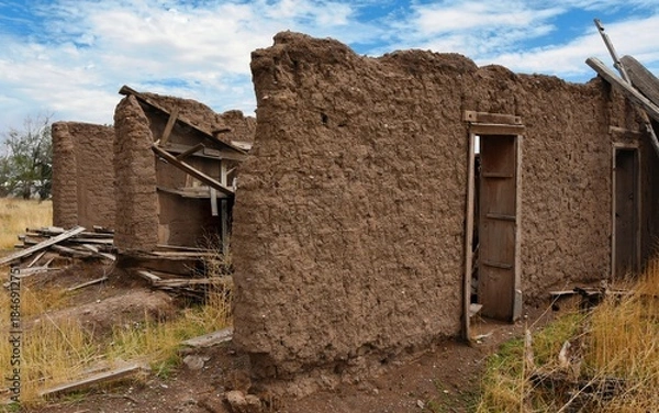 Obraz Ruined mud brick building