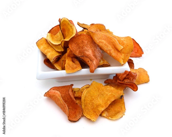Obraz Vegetables chip on white background