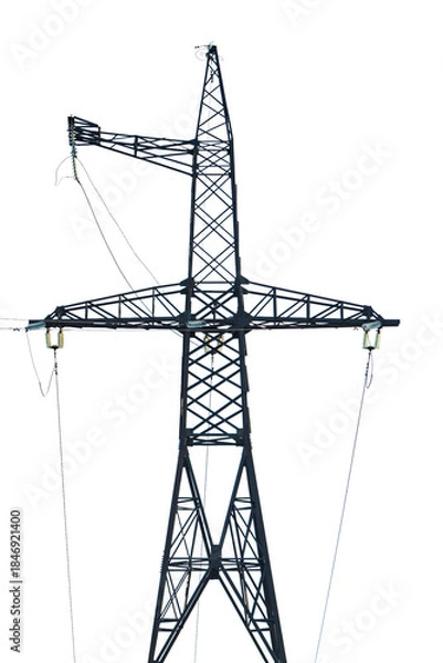 Obraz old electric tower isolated