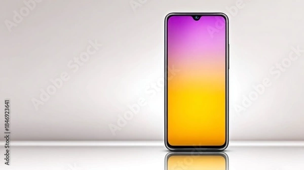 Obraz Sleek mobile device displays vibrant gradient screen