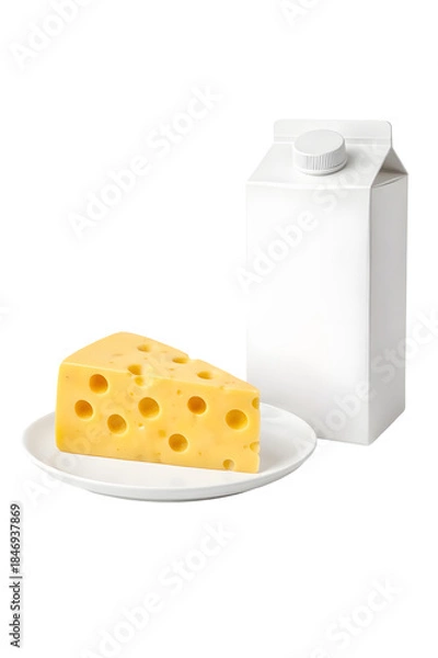 Obraz dairy products isolated on white