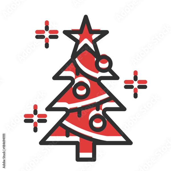 Obraz Pine and star icon