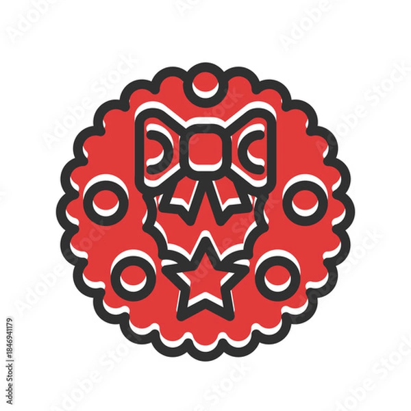 Obraz Christmas wreath icon