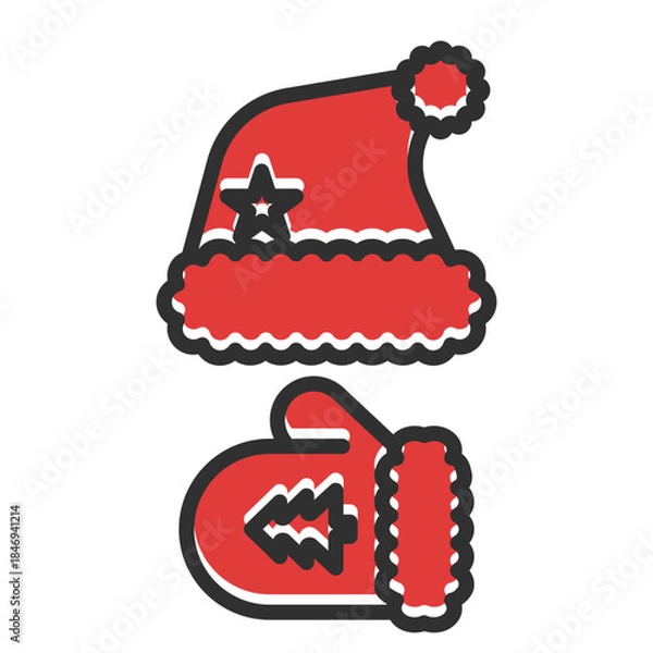 Obraz Santa claus clothes icon