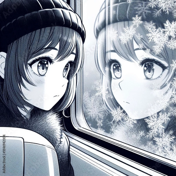 Obraz 窓辺の小さな冬