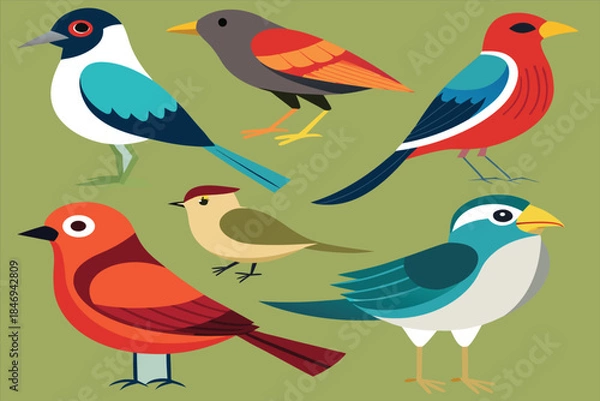 Obraz birds on a branch