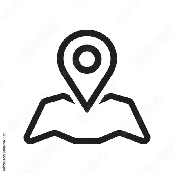 Fototapeta Location Pin Icon Vector Flat and Clean Look Isolated