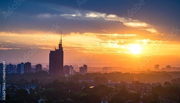 Fototapeta 空と街並みとビル