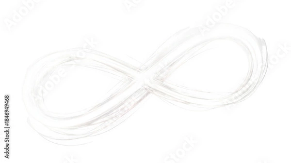 Obraz White brush stroke infinity symbol, limitless timeless concept