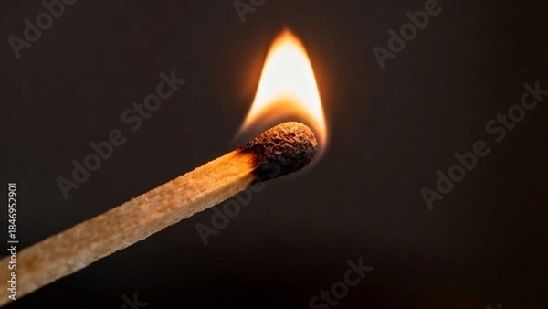 Obraz burning match on dark background