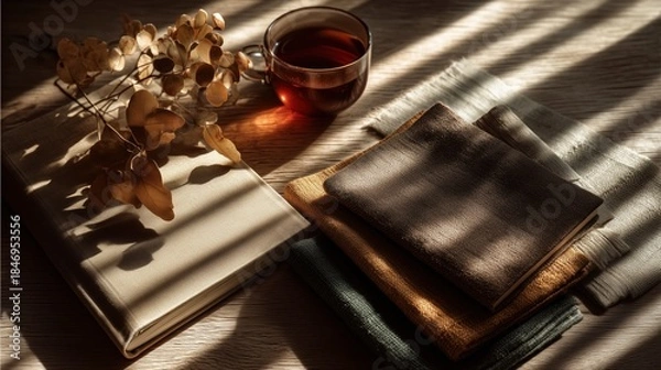 Obraz Cozy Morning with Tea and Books