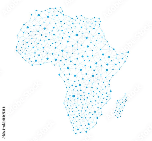 Obraz Africa Map network connections communication