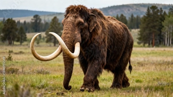 Obraz woolly mammoth in nature