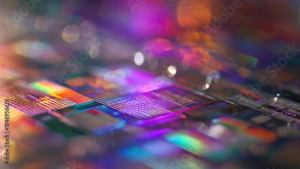 Obraz Semiconductor Wafer with colorful light