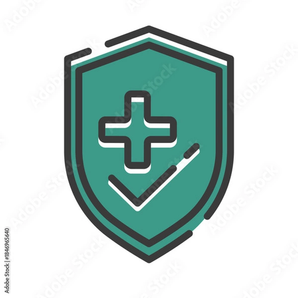 Obraz Shield and plus sign icon