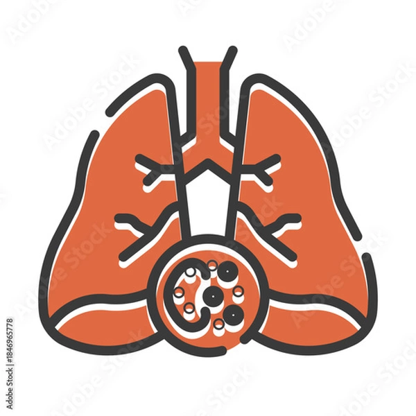 Obraz Lungs cancer icon