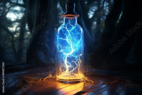 Obraz magic bottle of lightning inside