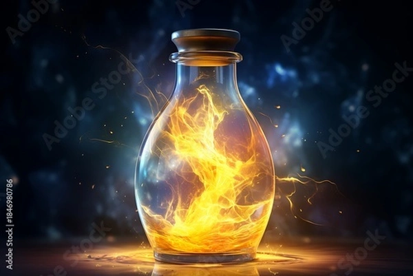 Obraz magic bottle of lightning inside