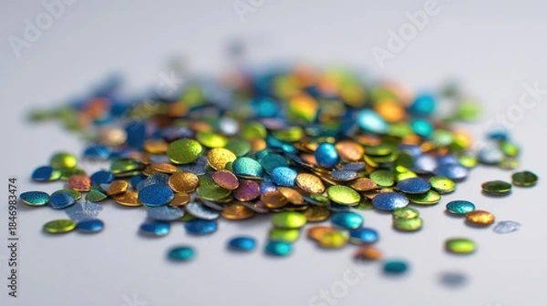 Fototapeta Scattered colorful rhinestones