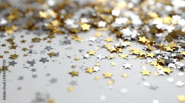 Fototapeta Scattered star confetti