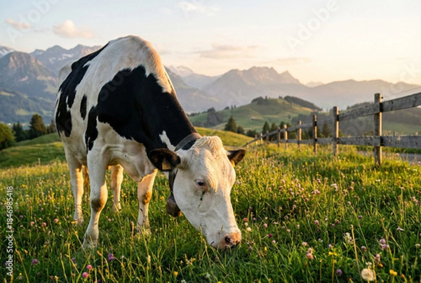 Obraz vaca en la pradera 