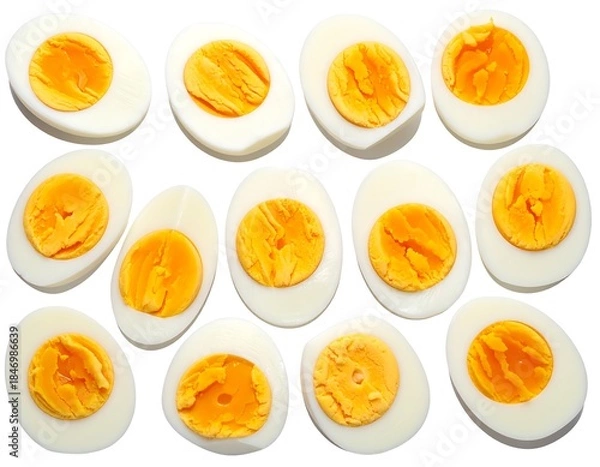 Obraz Sliced Hard Boiled Eggs Displayed.