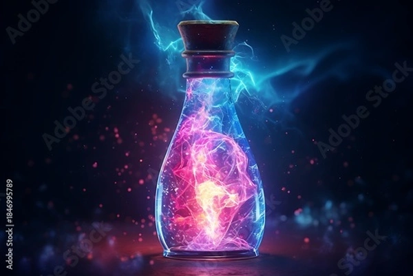 Obraz magic bottle of lightning inside