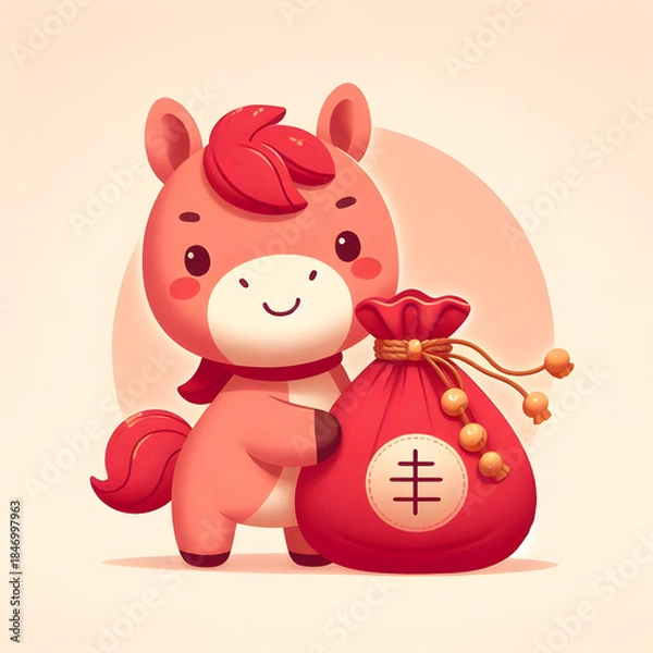 Obraz 붉은말 일러스트