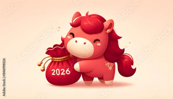 Obraz 붉은말 일러스트