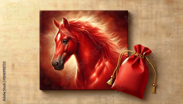 Obraz 붉은말 일러스트