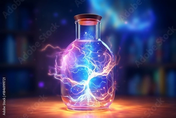 Obraz magic bottle of lightning inside