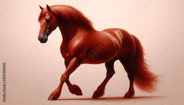 Obraz 붉은말 일러스트