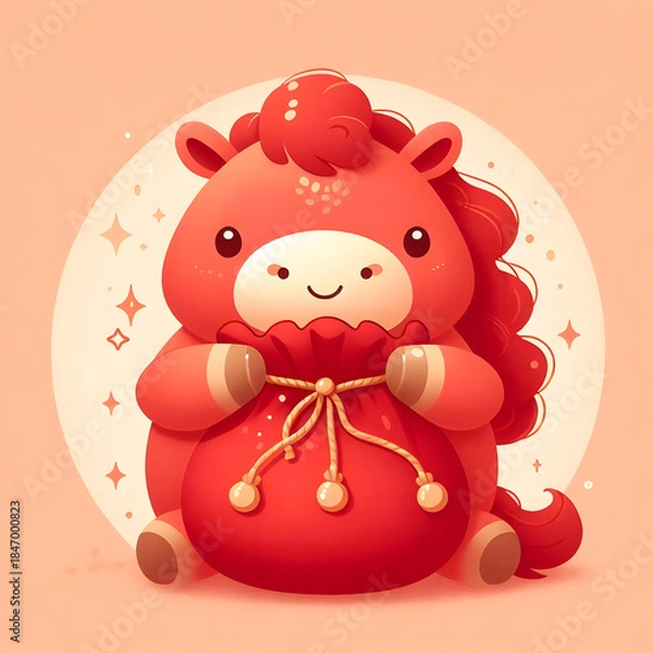 Obraz 붉은말 일러스트