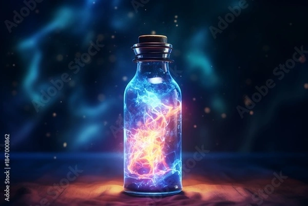 Obraz magic bottle of lightning inside
