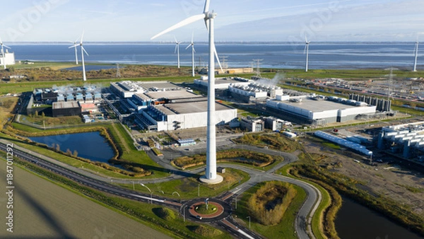 Obraz Eemshaven Hyperscale: Aerial Cloud Computing Center