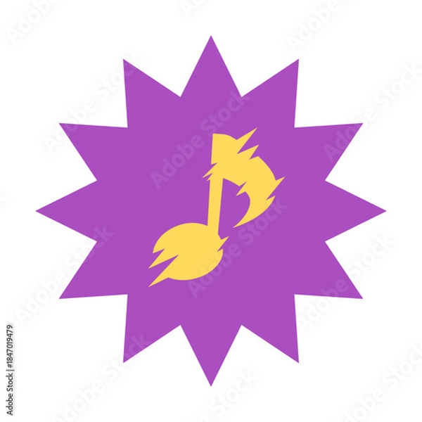 Fototapeta うるさい雑音をイメージした音符のアイコン